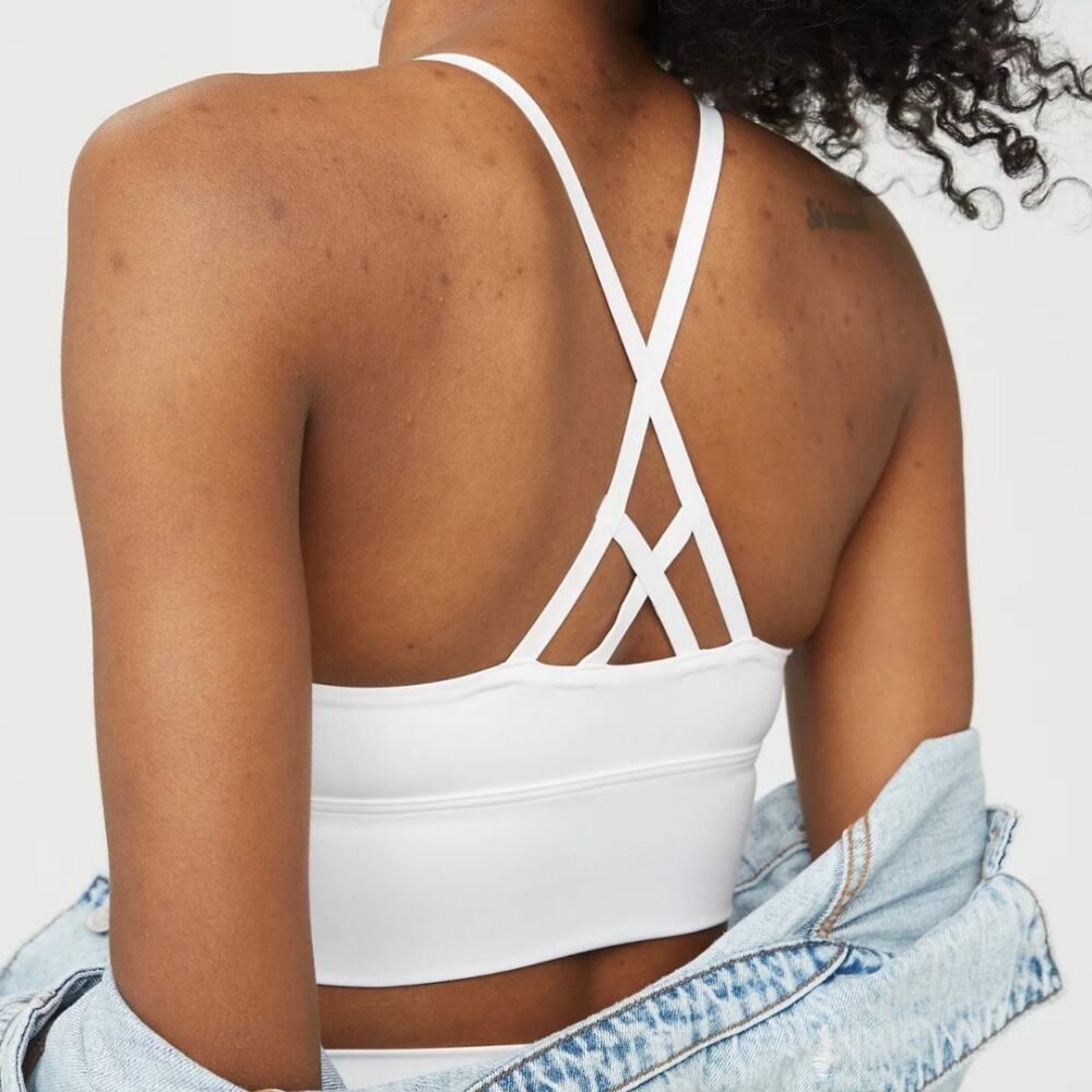 OFFLINE BY AERIE | NWT Real Me Strappy Back Sports Bra White Padded | Size XXL